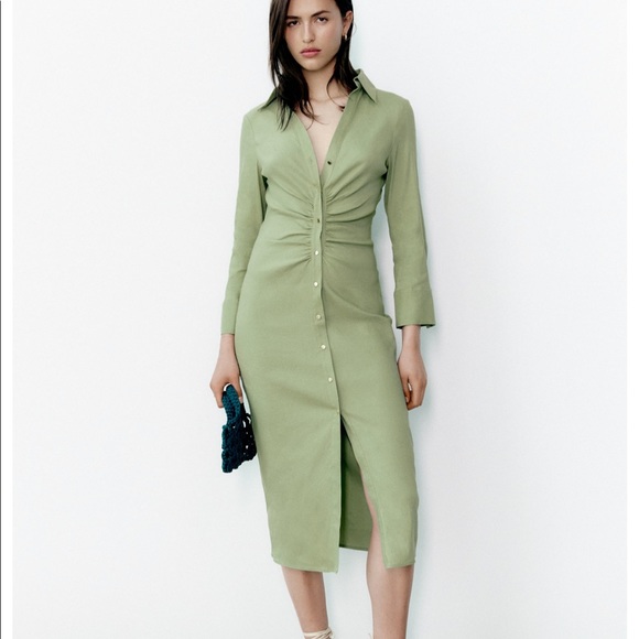 Zara | Dresses | Zara Vestido Camisero Shirt Dress S | Poshmark